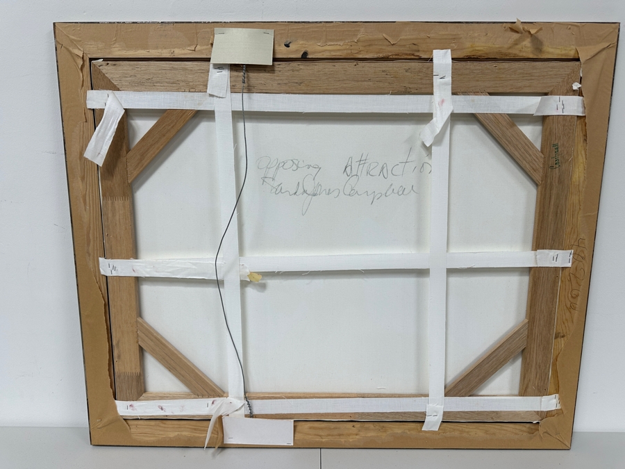 Just Added - Sandra Jones Campbell Original Acrylic On Canvas Painting Titled “Opposing Attraction” Signed Lower Right And Signed And Titled Verso 30” X 38” Framed Estimate $5,000-$7,000 [Photo 10]