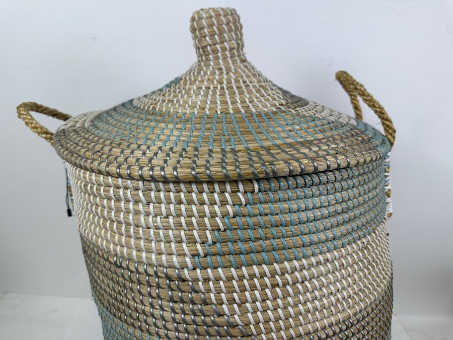 Just Added - Large Woven Basket With Lid 27H [Photo 4]