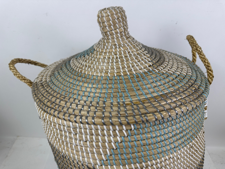 Just Added - Large Woven Basket With Lid 27H [Photo 2]