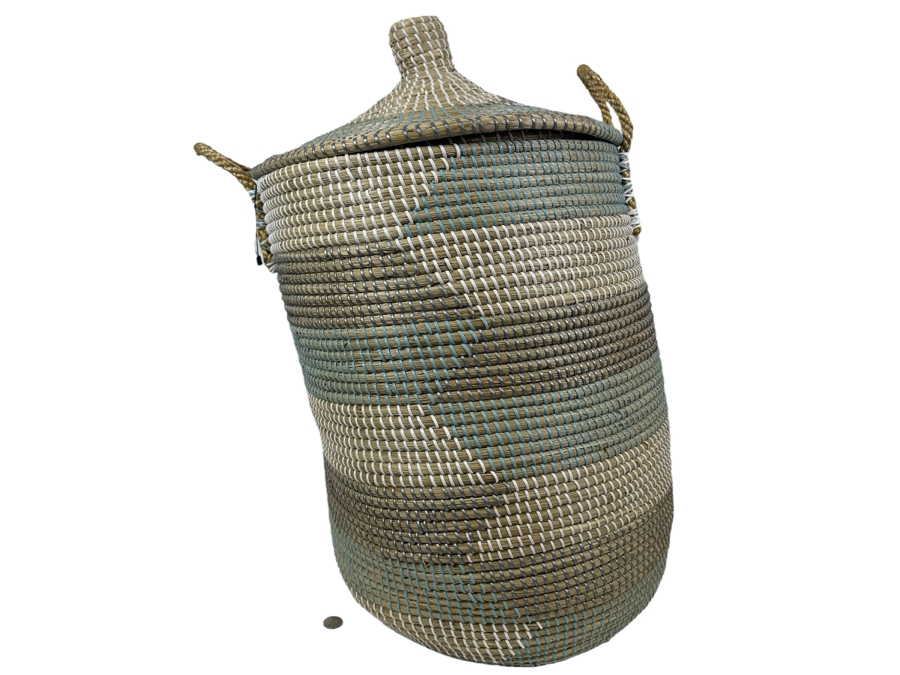 Just Added - Large Woven Basket With Lid 27H [Photo 1]