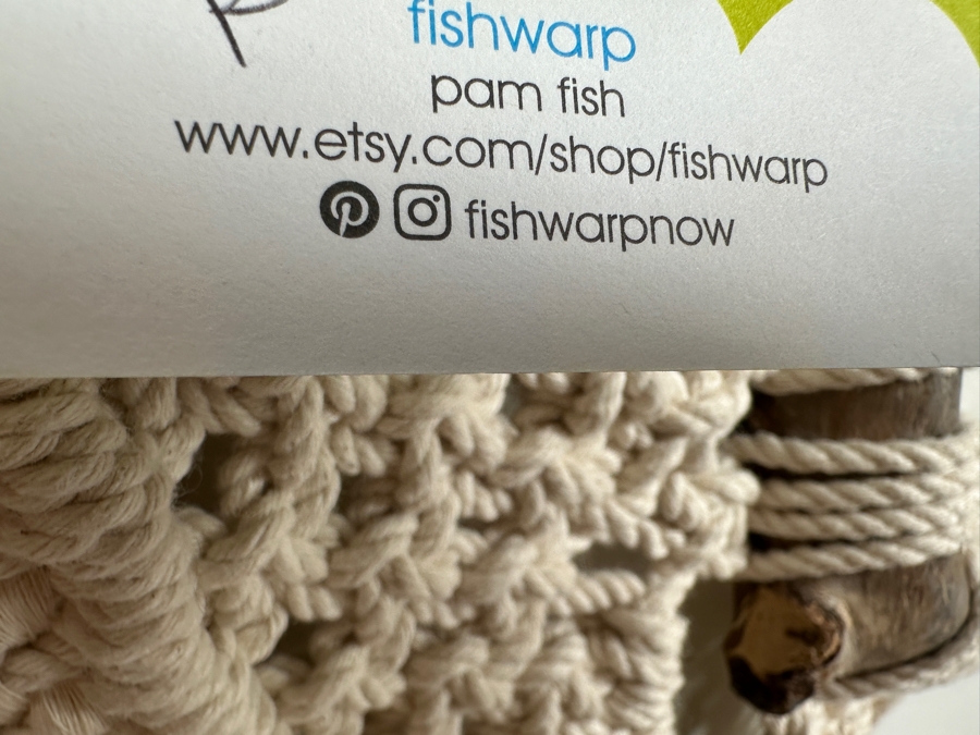 Just Added - New Handmade Macrame Wall Hanging By Fish Warp 16W X 29H [Photo 5]