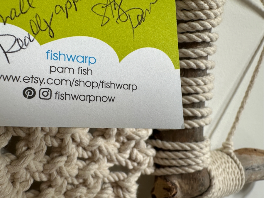 Just Added - New Handmade Macrame Wall Hanging By Fish Warp 16W X 29H [Photo 6]