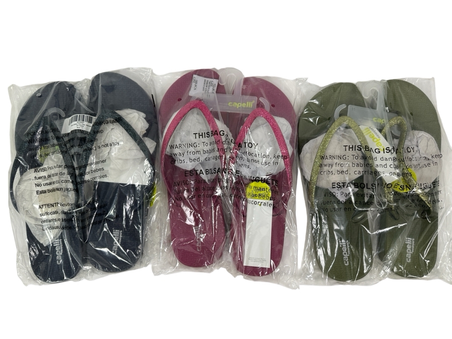 Set of (3) Size 11 Capelli Sparkly Flip Flops [Photo 1]