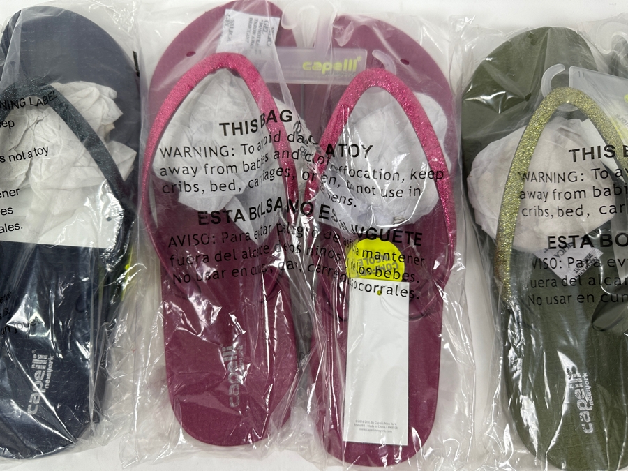 Set of (3) Size 11 Capelli Sparkly Flip Flops [Photo 2]