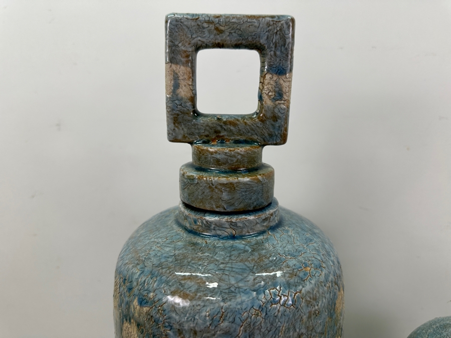 Just Added - Pair Of Glazed Ceramic Decorative Objects 28H [Photo 3]