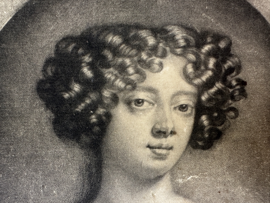 Just Added - Antique 1677 Mezzotint Portrait Print Of Louise-Renee De Keroualle, Duchess of Portsmouth; After Sir Peter Lely - Print Made By Abraham Blooteling 5.5 X 7.5 [Photo 5]