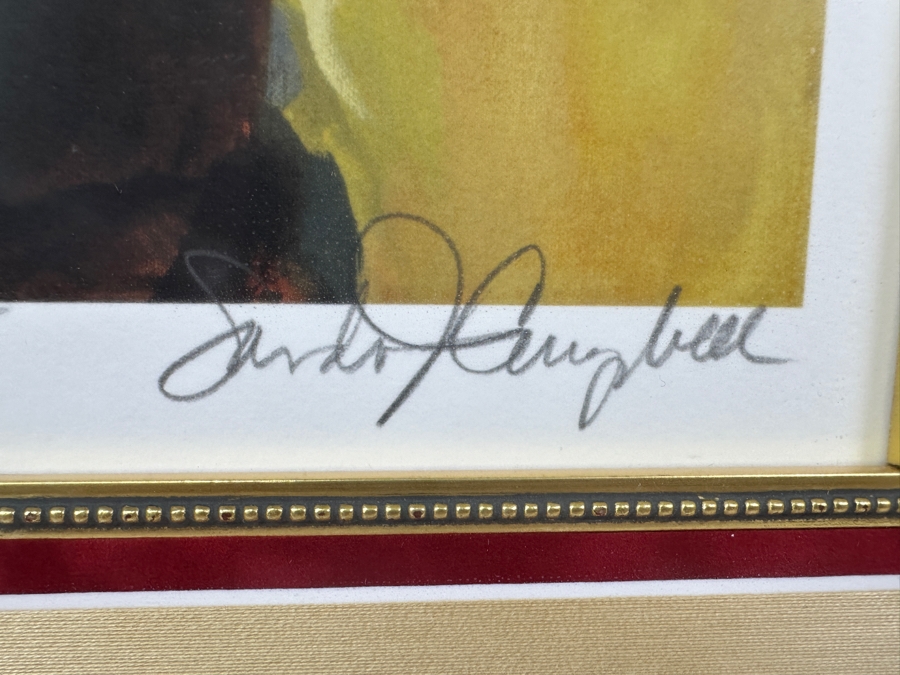 Just Added - Sandra Jones Campbell Artist Hand Signed Print Titled 'Cowgirl In Paris' 12 X 15 Framed 25.5 X 27.5 [Photo 6]