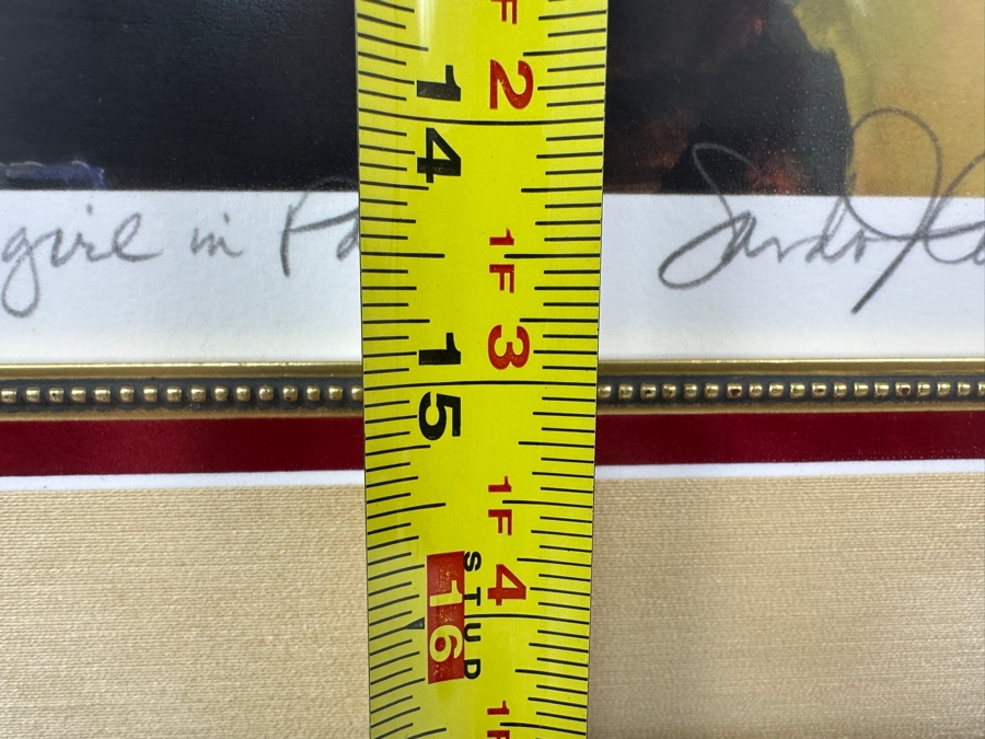 Just Added - Sandra Jones Campbell Artist Hand Signed Print Titled 'Cowgirl In Paris' 12 X 15 Framed 25.5 X 27.5 [Photo 10]