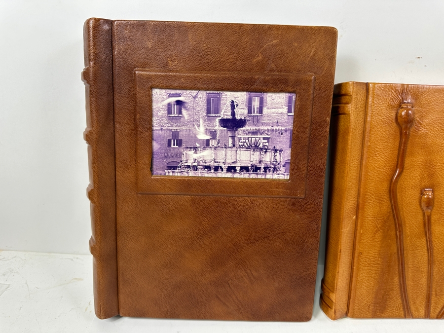 Just Added - (3) New Handmade Italian Leather Photo Albums Diaries Notebooks Scrapbooks By Daisy Arts (1) 9.5 X 12 & (2) 8.5 X 10 Retails $300+ [Photo 4]