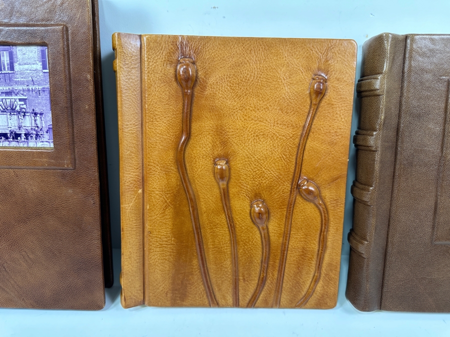 Just Added - (3) New Handmade Italian Leather Photo Albums Diaries Notebooks Scrapbooks By Daisy Arts (1) 9.5 X 12 & (2) 8.5 X 10 Retails $300+ [Photo 3]