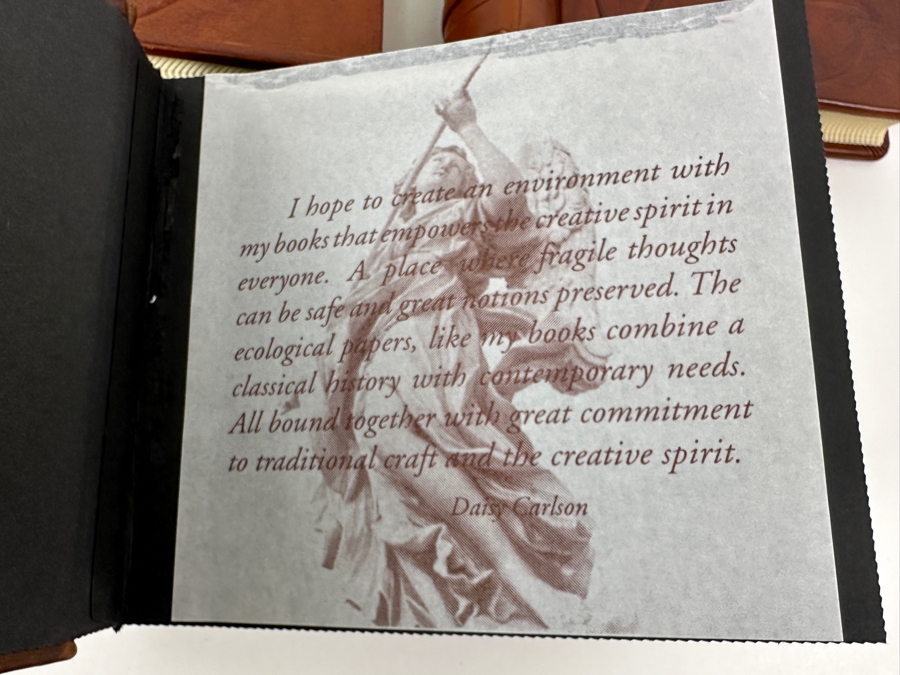 Just Added - (3) New Handmade Italian Leather Diaries Notebooks Scrapbooks By Daisy Arts 8 X 7 Retails $300+ [Photo 9]