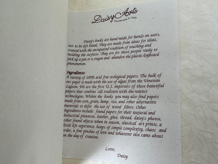 Just Added - (3) New Handmade Italian Leather Diaries Notebooks Scrapbooks By Daisy Arts 8 X 7 Retails $300+ [Photo 7]