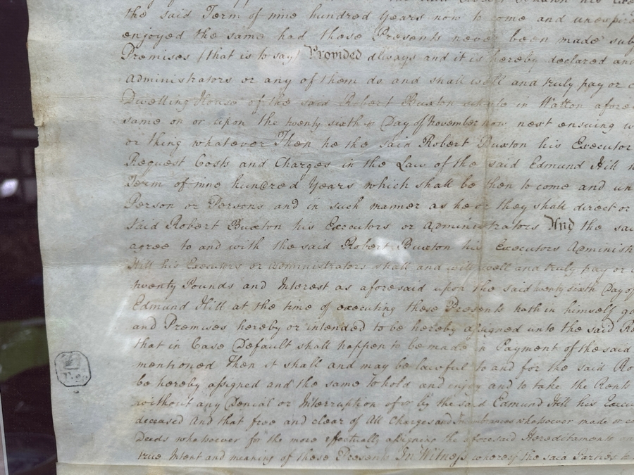 Just Added - Antique 1797 English George III Reign Indenture Framed 40 X 33.5 [Photo 15]