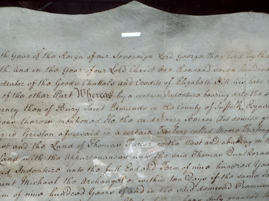 Just Added - Antique 1797 English George III Reign Indenture Framed 40 X 33.5 [Photo 8]