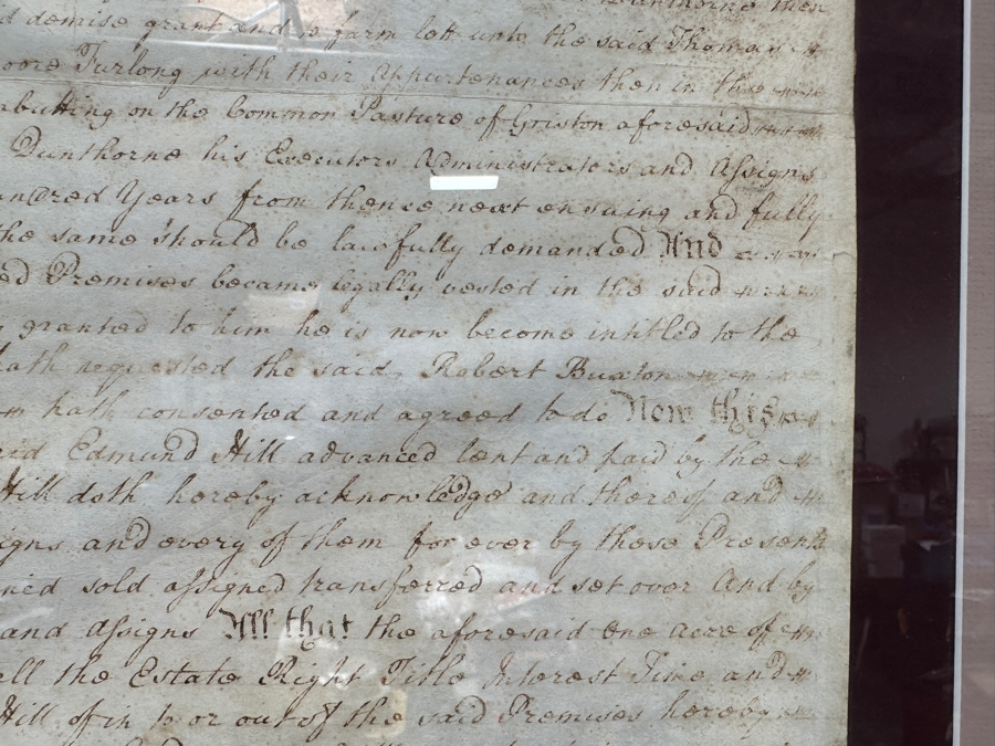 Just Added - Antique 1797 English George III Reign Indenture Framed 40 X 33.5 [Photo 14]