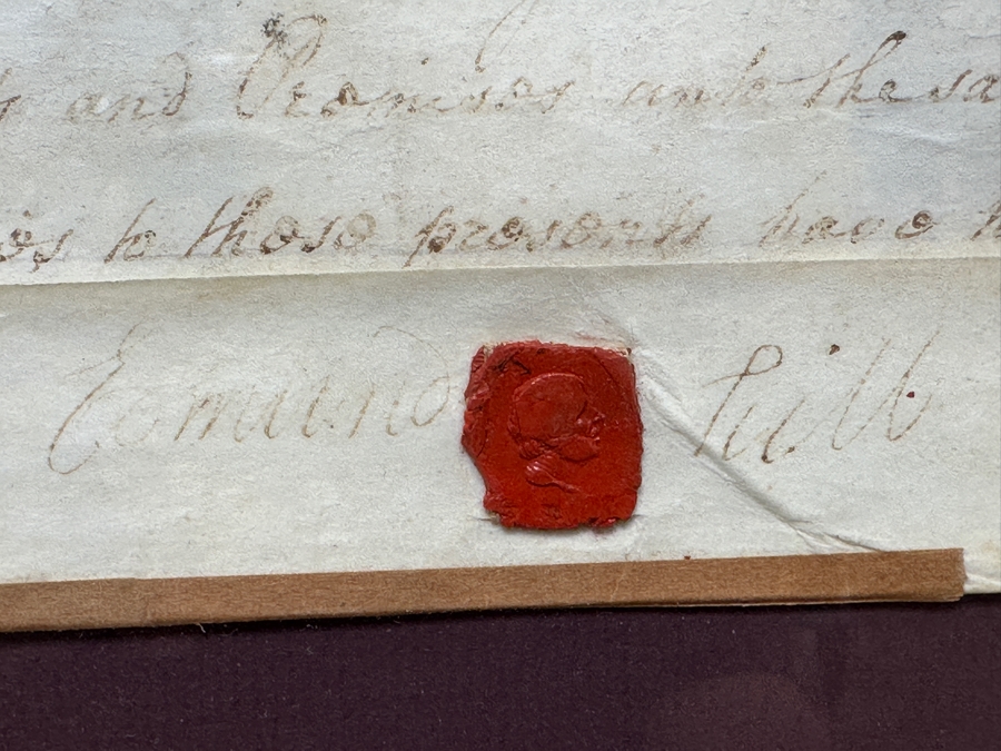 Just Added - Antique 1797 English George III Reign Indenture Framed 40 X 33.5 [Photo 3]