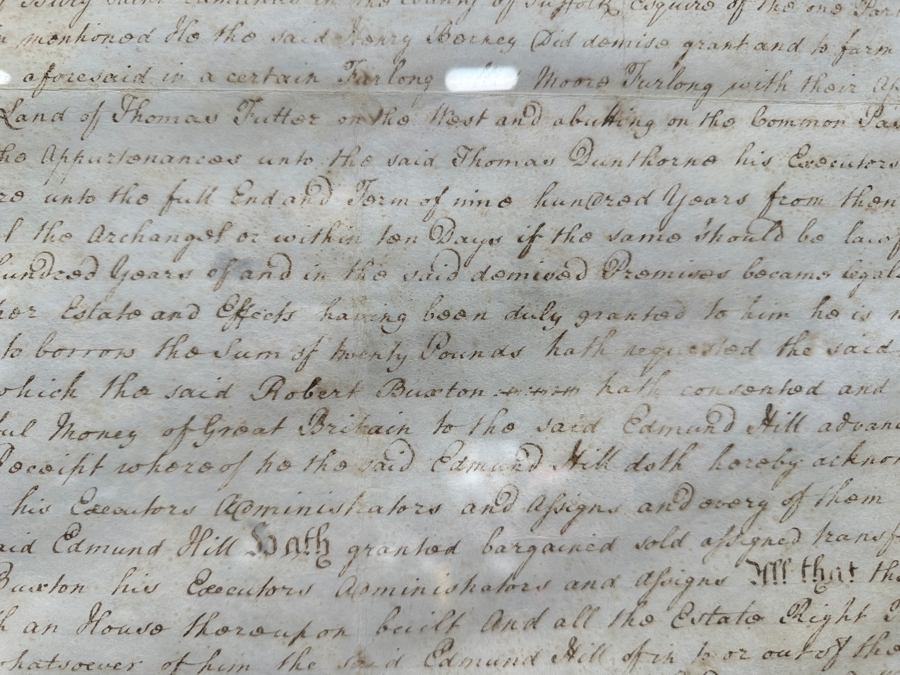 Just Added - Antique 1797 English George III Reign Indenture Framed 40 X 33.5 [Photo 13]