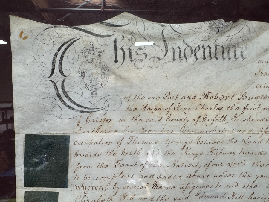 Just Added - Antique 1797 English George III Reign Indenture Framed 40 X 33.5 [Photo 6]