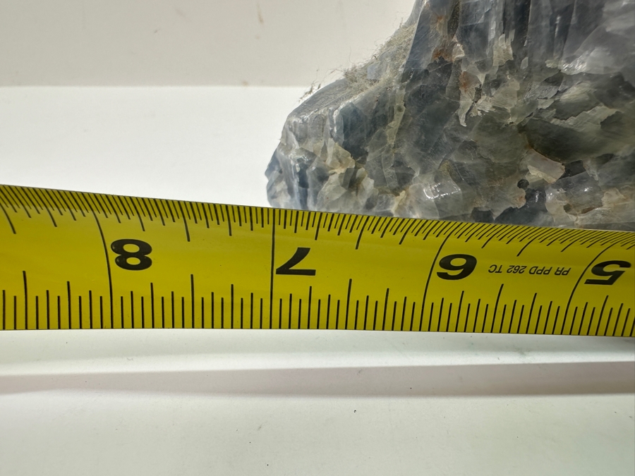 Just Added - Blue Calcite Crystal Cluster 7W X 4.5H & Ammonite Fossil Embedded Within A Rock Matrix [Photo 10]