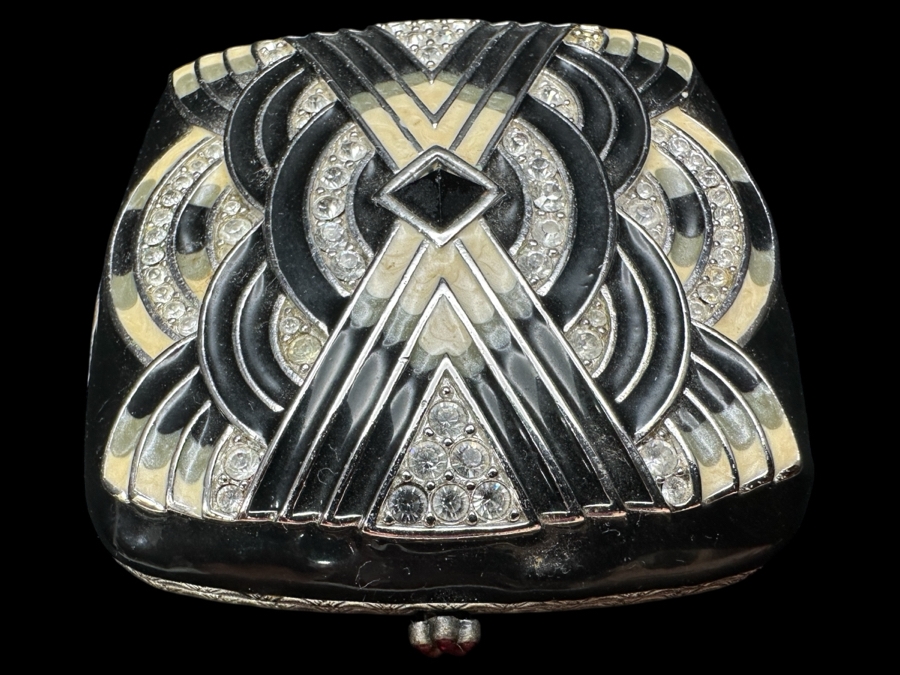 Just Added - Jay Strongwater Art Deco Double Mirror Folding Compact [Photo 2]