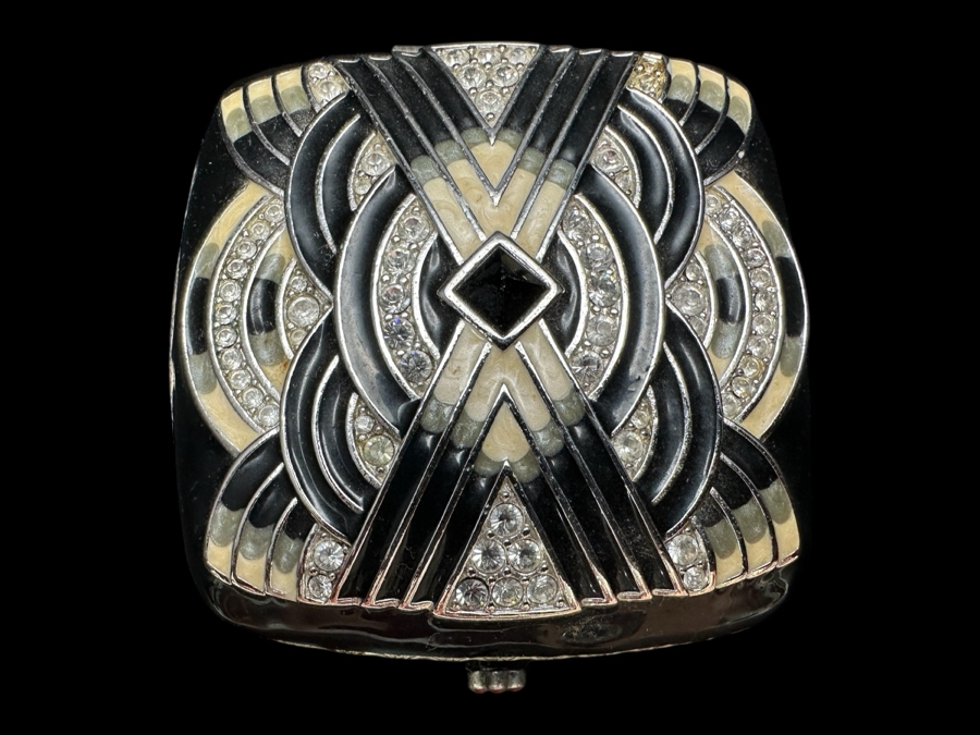 Just Added - Jay Strongwater Art Deco Double Mirror Folding Compact [Photo 1]