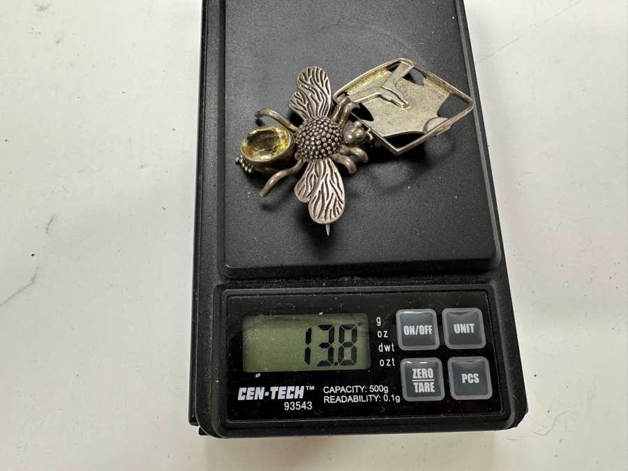 Just Added - Pair Of Sterling Silver Brooches Pins 13.8g [Photo 7]