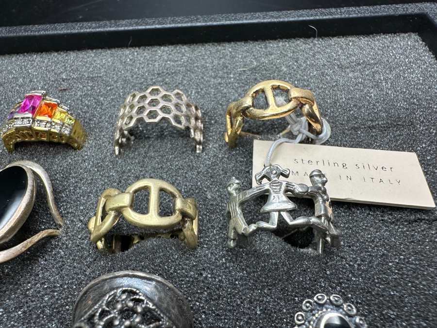 Just Added - (9) Sterling Silver Rings With Pendant 51.5g [Photo 10]