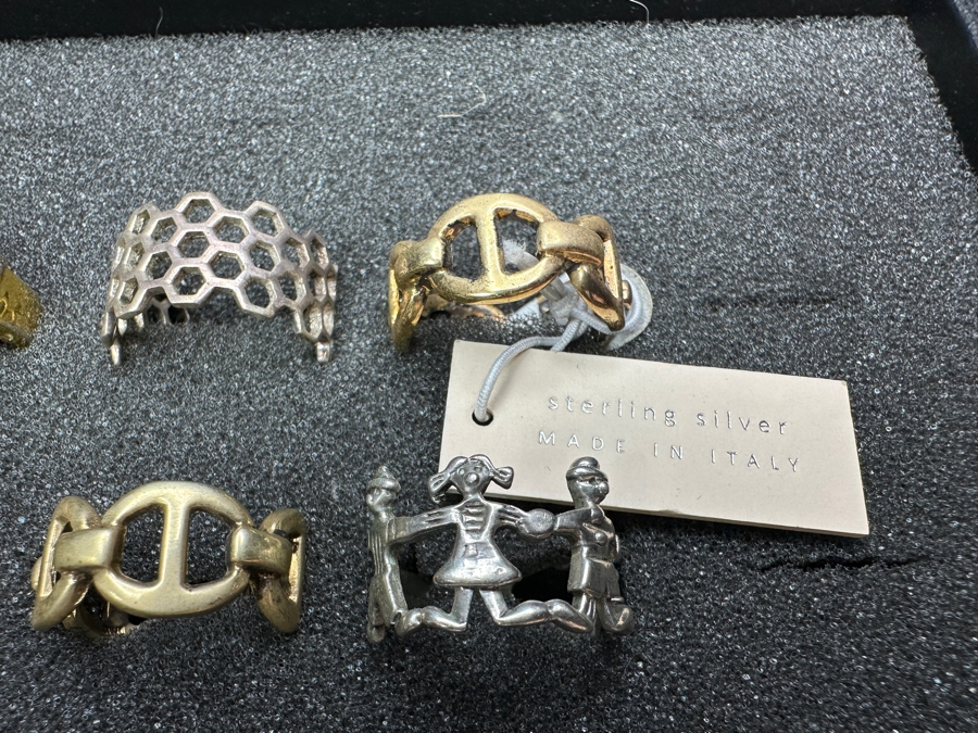 Just Added - (9) Sterling Silver Rings With Pendant 51.5g [Photo 9]