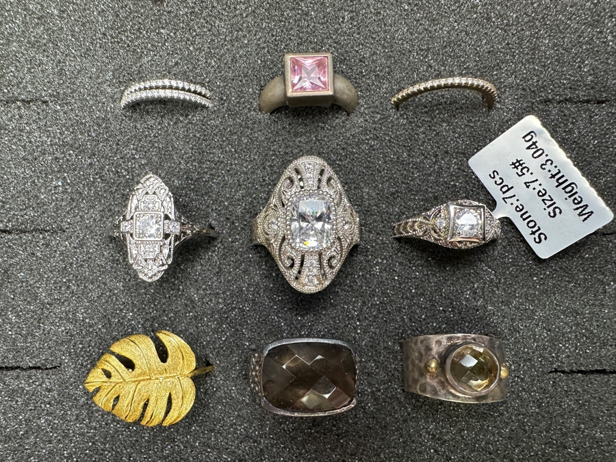 Just Added - (9) Sterling Silver Rings 44.1g [Photo 3]