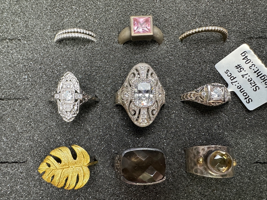 Just Added - (9) Sterling Silver Rings 44.1g [Photo 2]