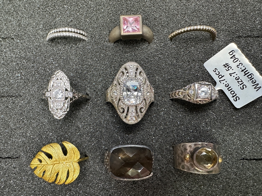 Just Added - (9) Sterling Silver Rings 44.1g [Photo 4]