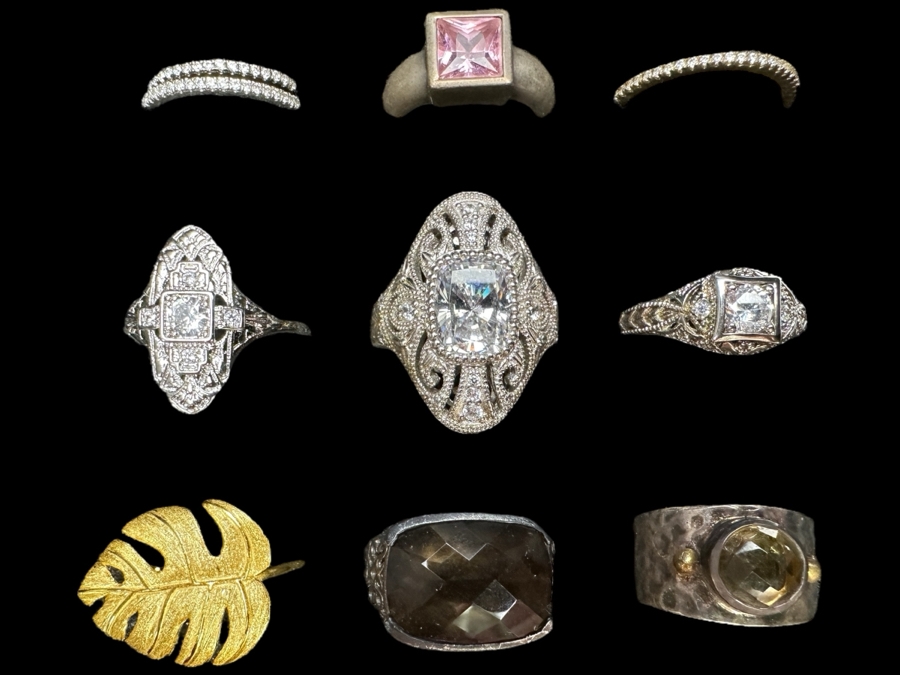 Just Added - (9) Sterling Silver Rings 44.1g [Photo 1]