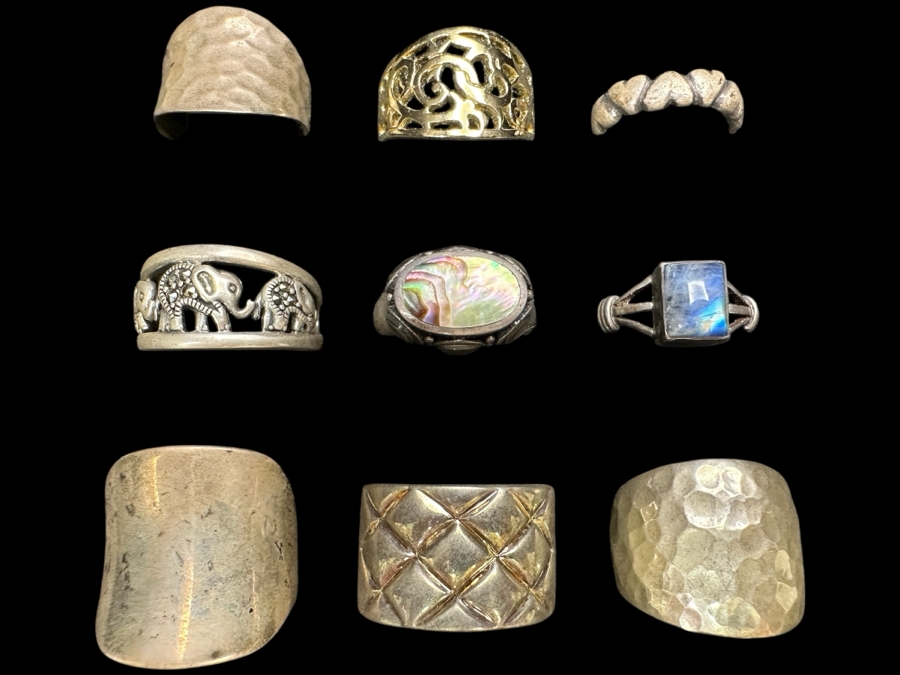 Just Added - (9) Sterling Silver Rings 53g [Photo 1]