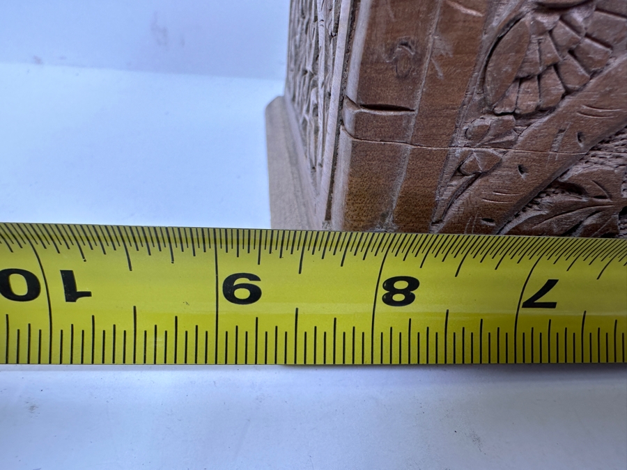 Just Added - Relief Carved Wooden Jewelry Box With Hidden Locking Mechanism 8.5W X 6D X 5H [Photo 11]
