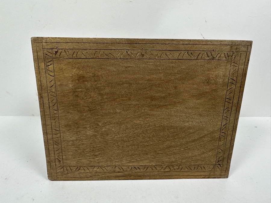 Just Added - Relief Carved Wooden Jewelry Box With Hidden Locking Mechanism 8.5W X 6D X 5H [Photo 10]