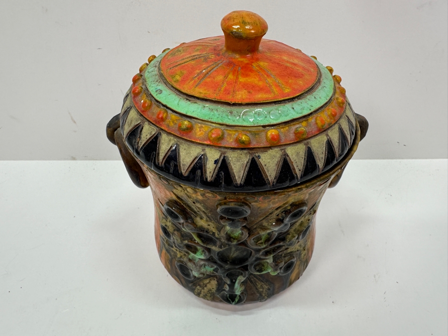 Just Added - Mid-Century Modern Italian Glazed Pottery Jar With Lid 6.75'H [Photo 4]