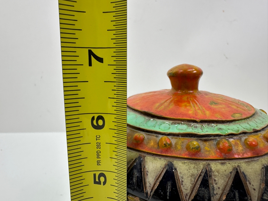 Just Added - Mid-Century Modern Italian Glazed Pottery Jar With Lid 6.75'H [Photo 15]
