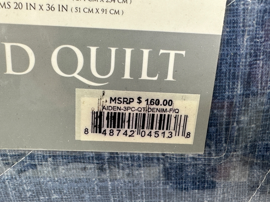 Just Added - New Lush Decor Denim Texture Printed Quilt Full/Queen Retails $160 [Photo 4]