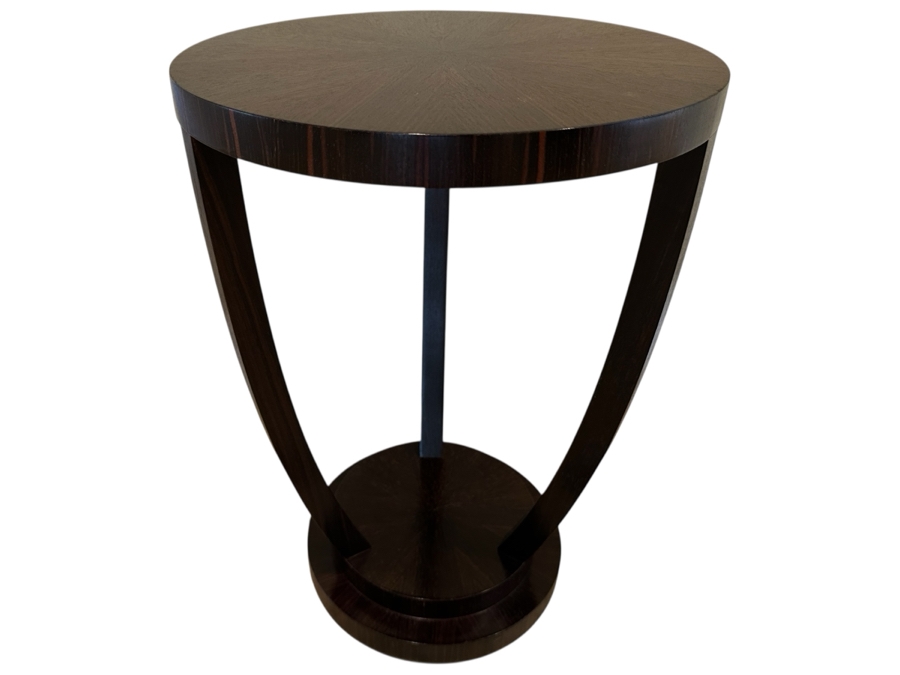 Just Added - Todd Hase Macassar Ebony Round Wooden Side Table 14W X 19.5H