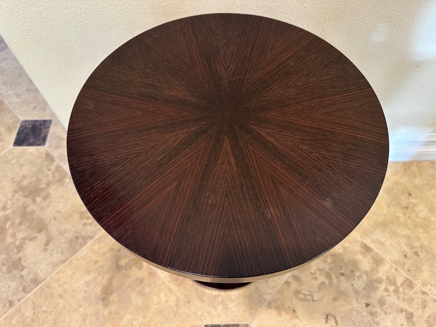 Just Added - Todd Hase Macassar Ebony Round Wooden Side Table 14W X 19.5H [Photo 4]