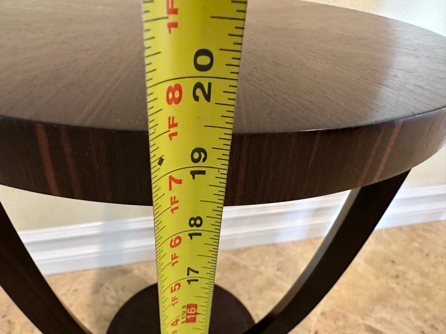 Just Added - Todd Hase Macassar Ebony Round Wooden Side Table 14W X 19.5H [Photo 7]