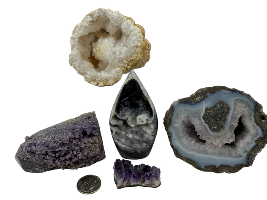 (5) Collection Of Various Rocks / Geodes [Photo 1]