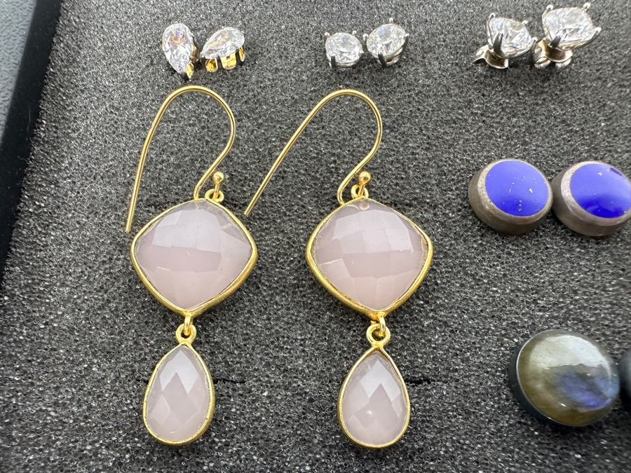 (21) Pairs Of Sterling Silver Earrings 68.7g [Photo 7]