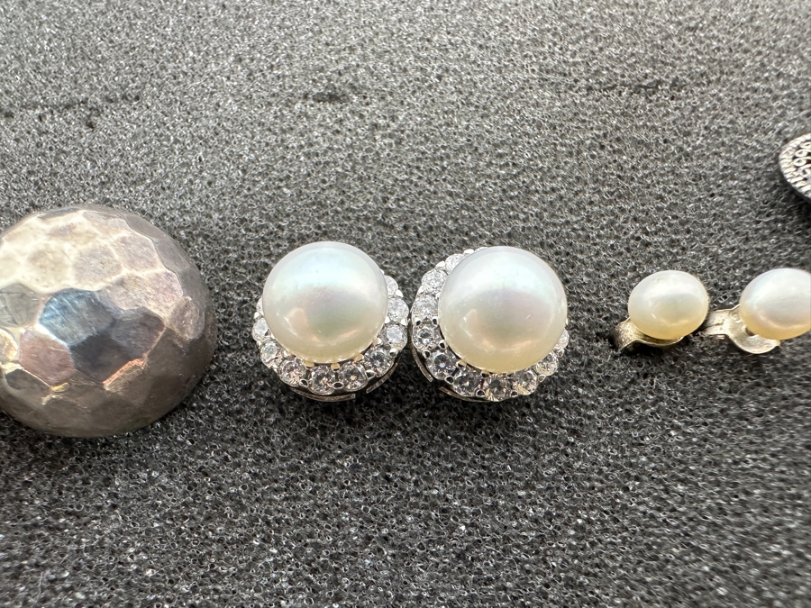 (21) Pairs Of Sterling Silver Earrings 68.7g [Photo 14]