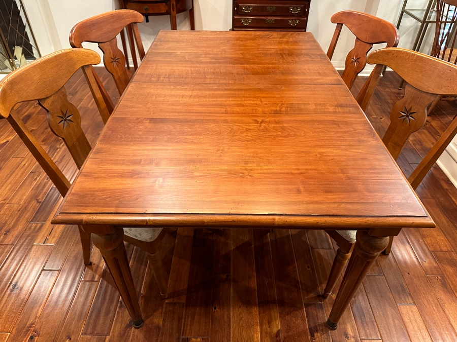 Ethan Allen Country Crossings Dining Room Set With Dining Table 40' X 65.5' X 30'H With Two 20' Extension Leaves And Four Chairs Estimated Retail $4,000-$5,000 [Photo 4]