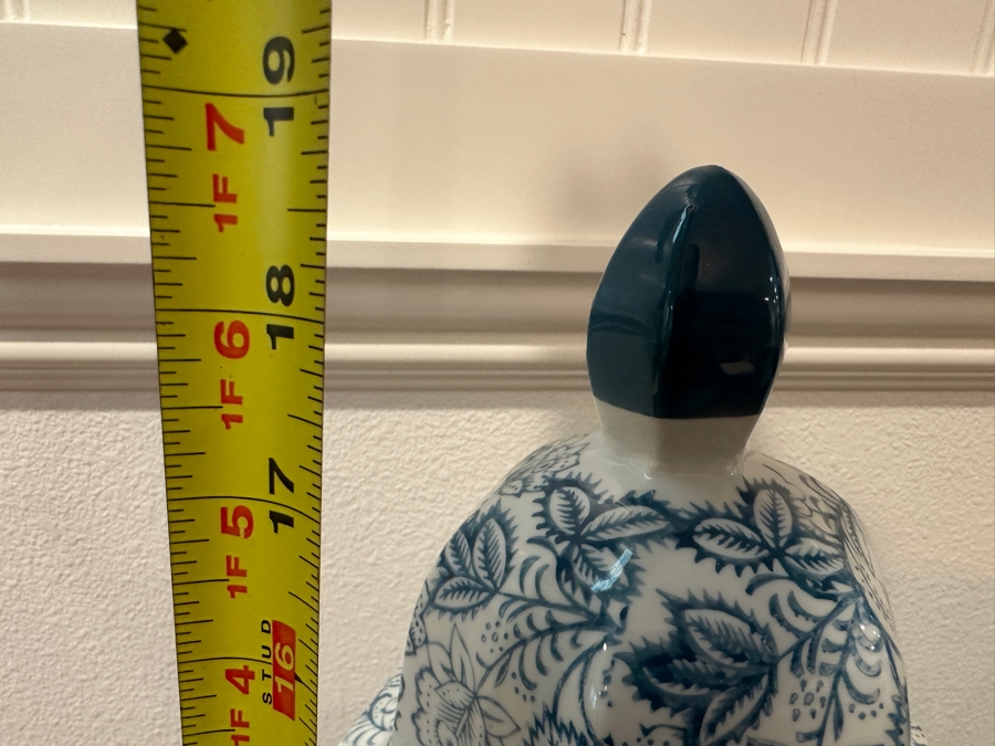 Pair Of Decorative Chinoiserie Blue & White Jars With Lids 18.5'H [Photo 5]