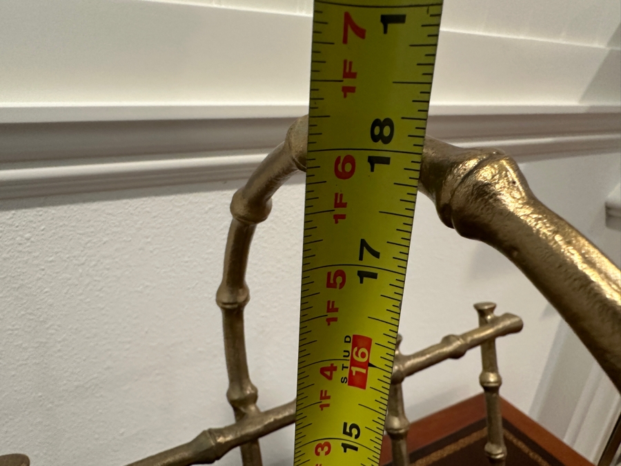 Vintage Hollywood Regency Metal Faux Bamboo Magazine Rack Stand 16.5W X 8D X 18H [Photo 6]