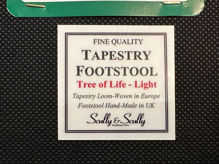 Scully & Scully Tree Of Life Tapestry Footstool 13W X 12D X 6.5H [Photo 4]