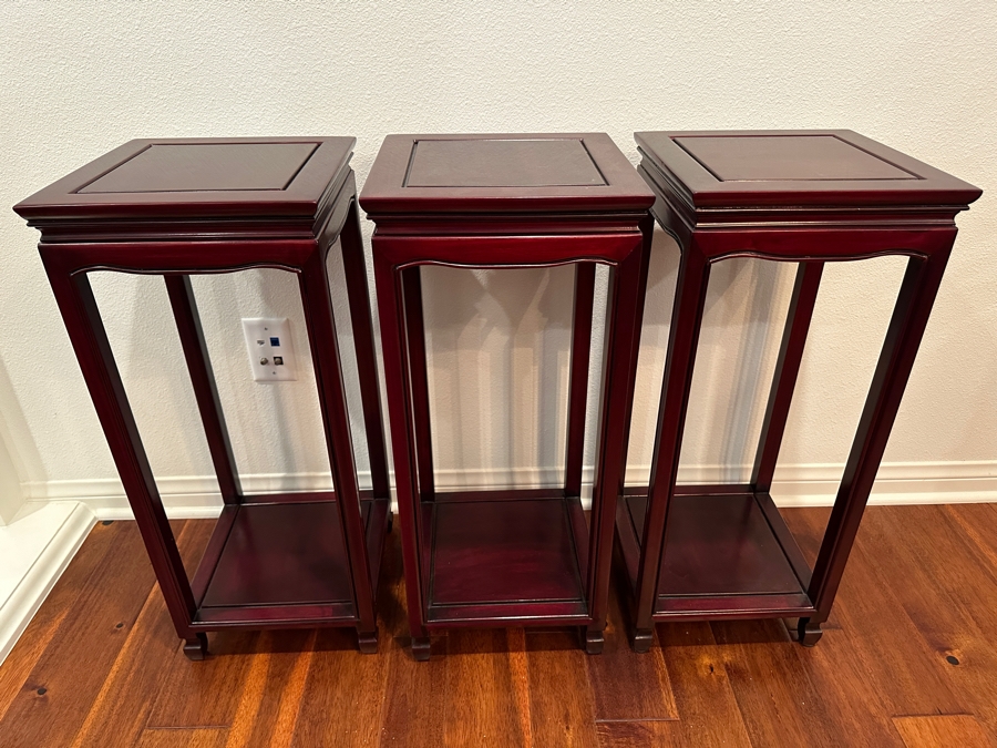 (3) Wooden Stands 12W X 12D X 28.5H [Photo 2]