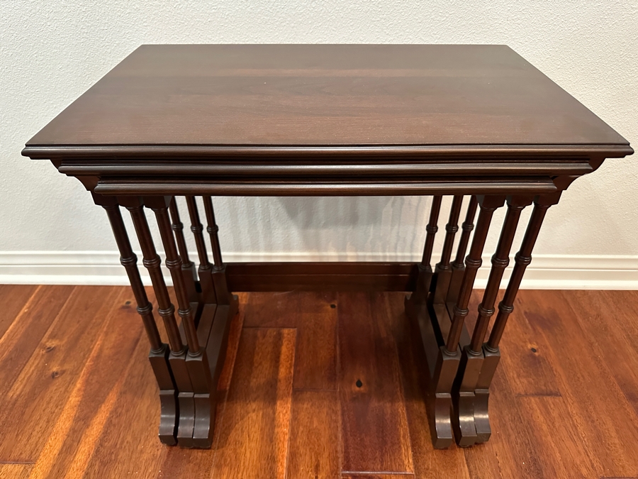(3) Ethan Allen Georgian Court Wooden Nesting Tables Estimate $500 [Photo 2]